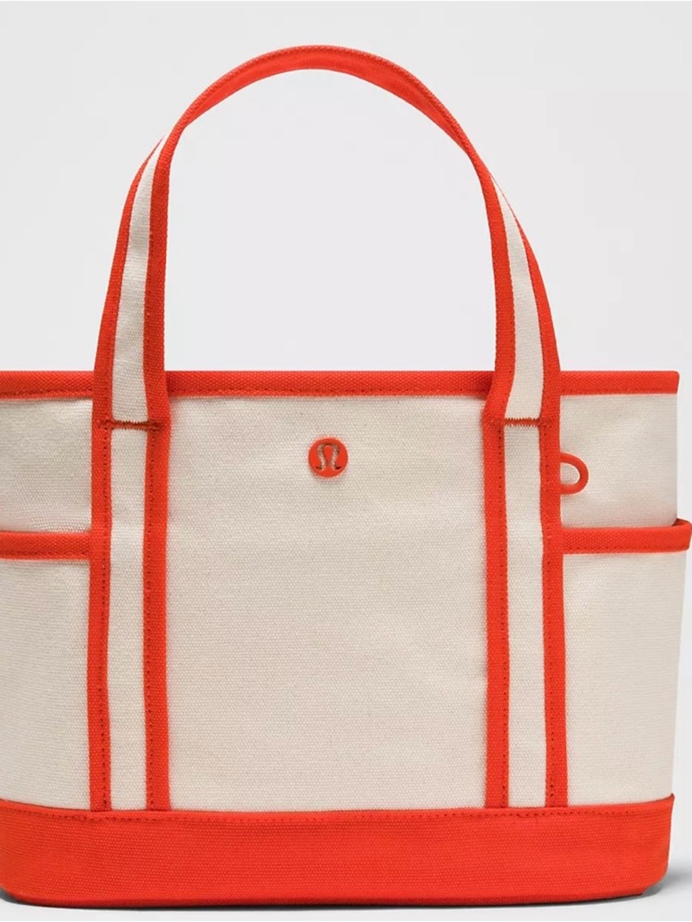 lululemon Daily Multi-Pocket Small Zip Top Tote 5L in Natural/Cherry Ember NWT